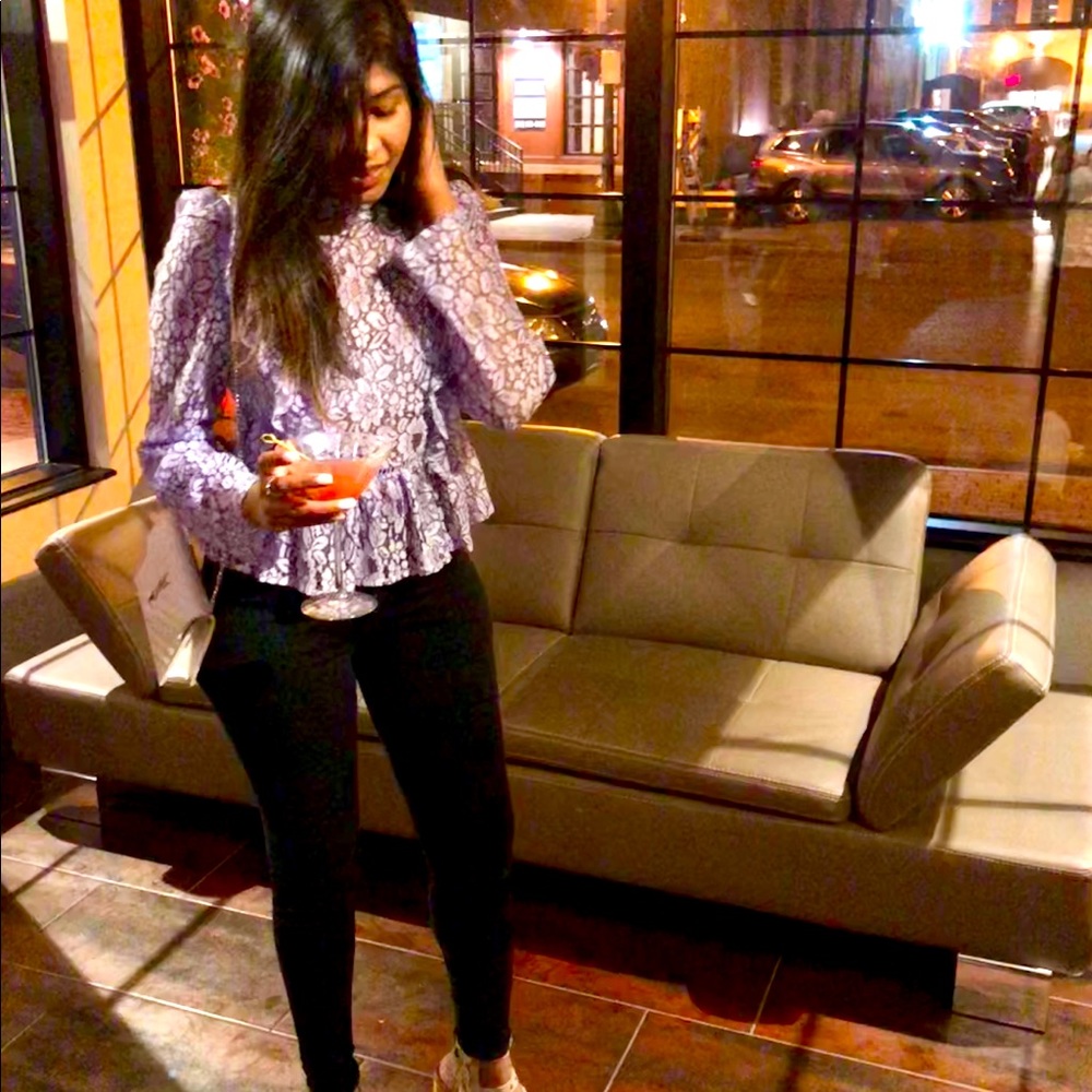 Lace peplum top